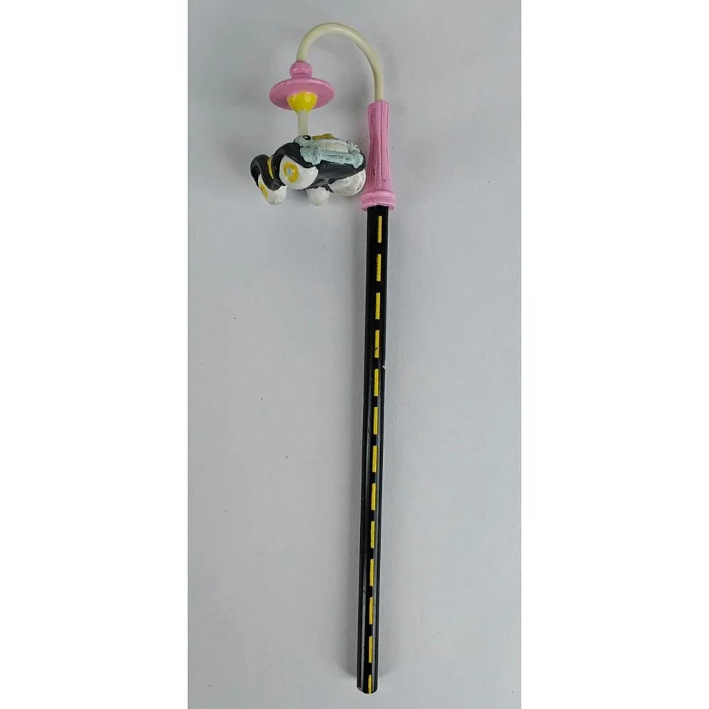 Disney 1987 Lamplight Pencil With Yellow Car Figurine Topper Collectible